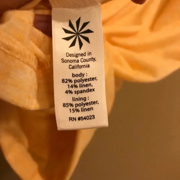 Athleta Peach Orange Coral Linen Blend Sleeveless Vita Dress Women’s Size Small - Picture 9 of 12